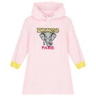 فستان بنات هودى بطبعة الفيل باللون الوردى, 1, hi-res